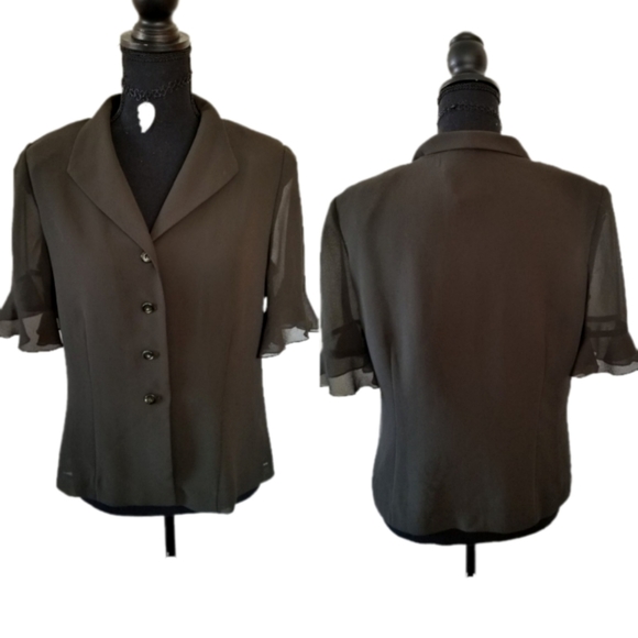 Vintage Tops - 3/$20 Vtg Danny & Nicole green button front top